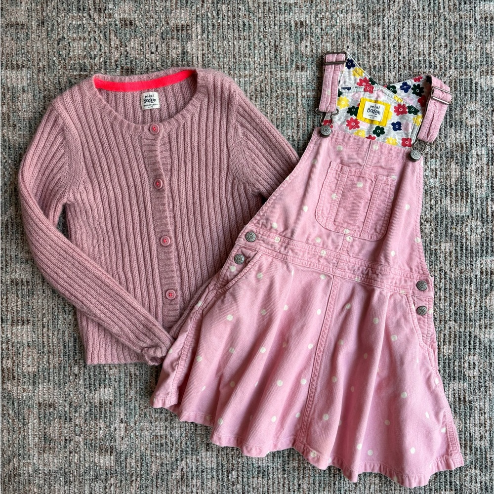 Boden Pink Overalls with Floral Print